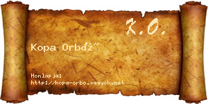Kopa Orbó névjegykártya